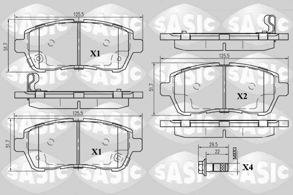 Sasic 6216025 - Тормозные колодки, дисковые, комплект autospares.lv