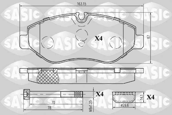 Sasic 6216022 - Тормозные колодки, дисковые, комплект autospares.lv