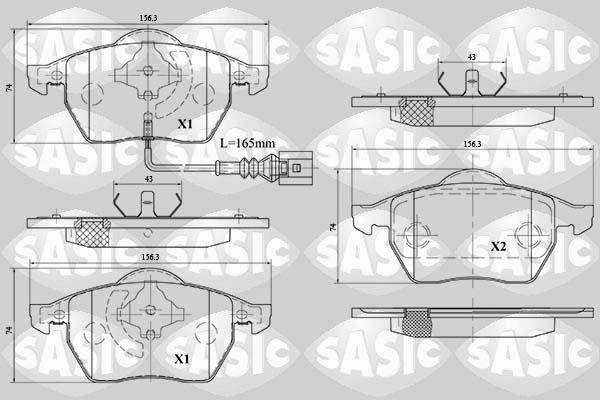 Sasic 6216079 - Тормозные колодки, дисковые, комплект autospares.lv