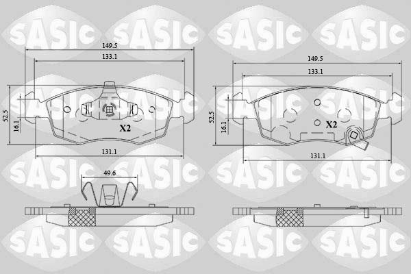 Sasic 6216190 - Тормозные колодки, дисковые, комплект autospares.lv