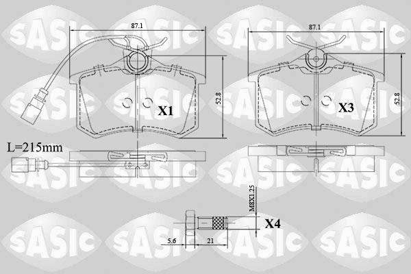 Sasic 6216140 - Тормозные колодки, дисковые, комплект autospares.lv
