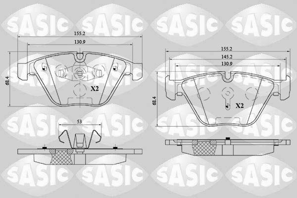 Sasic 6216148 - Тормозные колодки, дисковые, комплект autospares.lv