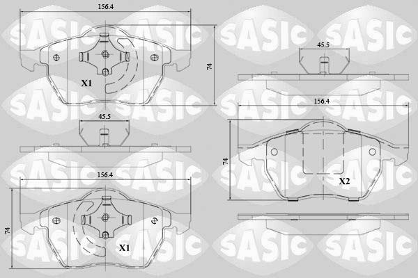 Sasic 6216143 - Тормозные колодки, дисковые, комплект autospares.lv