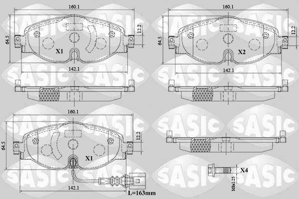 Sasic 6216154 - Тормозные колодки, дисковые, комплект autospares.lv