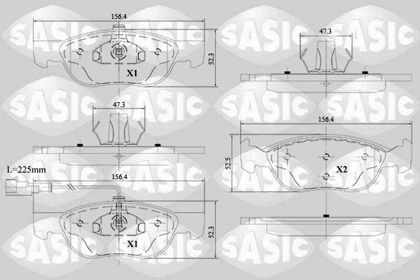 Sasic 6216150 - Тормозные колодки, дисковые, комплект autospares.lv