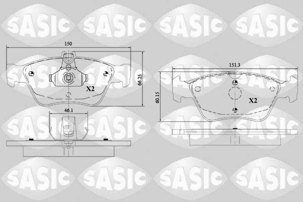 Sasic 6216151 - Тормозные колодки, дисковые, комплект autospares.lv