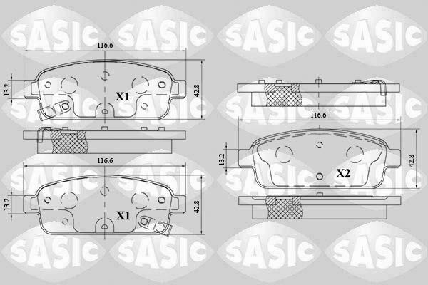 Sasic 6216153 - Тормозные колодки, дисковые, комплект autospares.lv