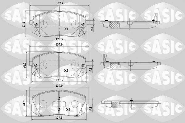 Sasic 6216157 - Тормозные колодки, дисковые, комплект autospares.lv