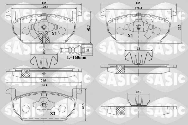 Sasic 6216164 - Тормозные колодки, дисковые, комплект autospares.lv