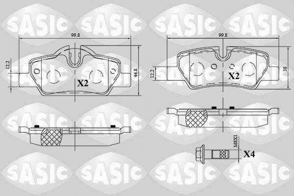 Sasic 6216165 - Тормозные колодки, дисковые, комплект autospares.lv