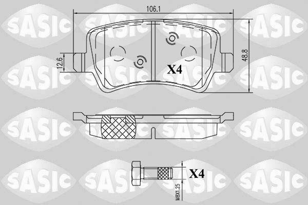 Sasic 6216160 - Тормозные колодки, дисковые, комплект autospares.lv