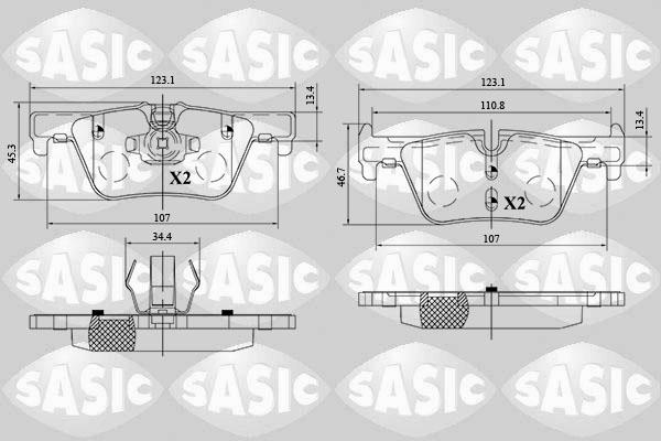 Sasic 6216161 - Тормозные колодки, дисковые, комплект autospares.lv