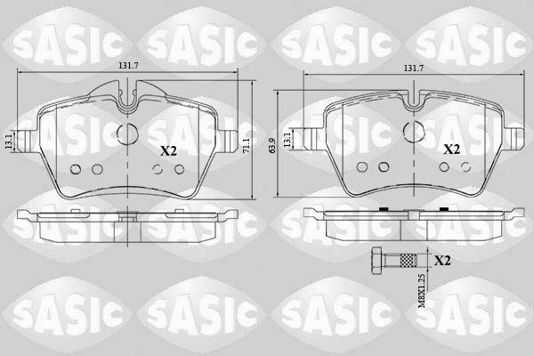 Sasic 6216168 - Тормозные колодки, дисковые, комплект autospares.lv