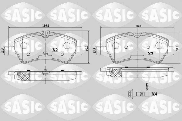 Sasic 6216163 - Тормозные колодки, дисковые, комплект autospares.lv