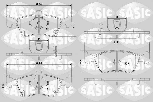 Sasic 6216109 - Тормозные колодки, дисковые, комплект autospares.lv