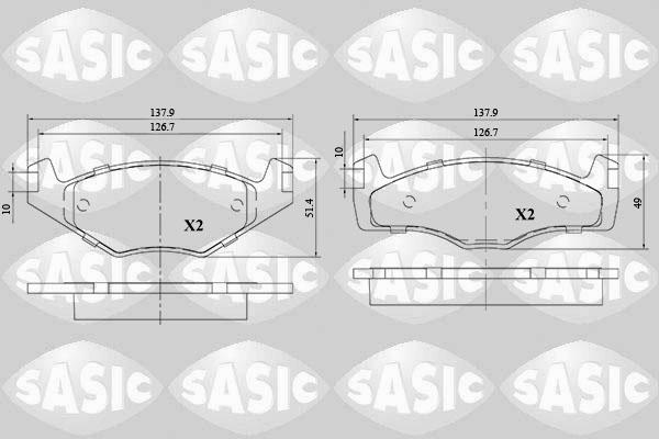 Sasic 6216102 - Тормозные колодки, дисковые, комплект autospares.lv