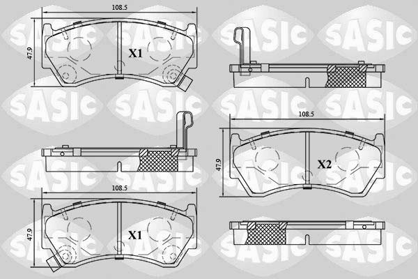 Sasic 6216113 - Тормозные колодки, дисковые, комплект autospares.lv