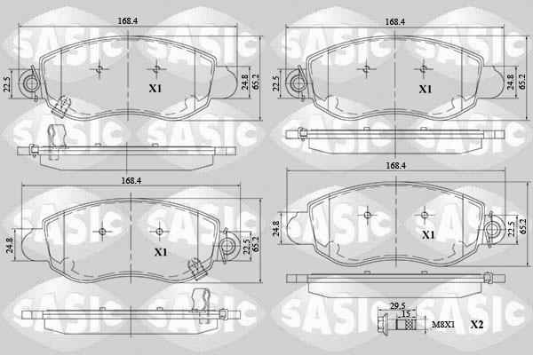 Sasic 6216112 - Тормозные колодки, дисковые, комплект autospares.lv