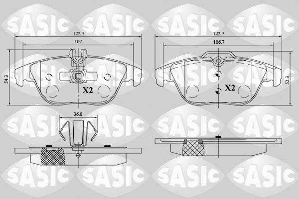 Sasic 6216185 - Тормозные колодки, дисковые, комплект autospares.lv