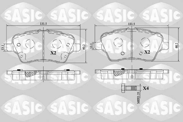 Sasic 6216180 - Тормозные колодки, дисковые, комплект autospares.lv