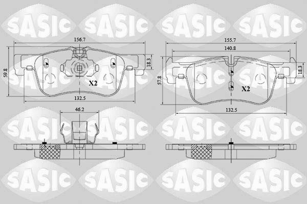 Sasic 6216182 - Тормозные колодки, дисковые, комплект autospares.lv