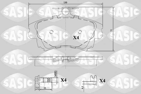 Sasic 6216133 - Тормозные колодки, дисковые, комплект autospares.lv