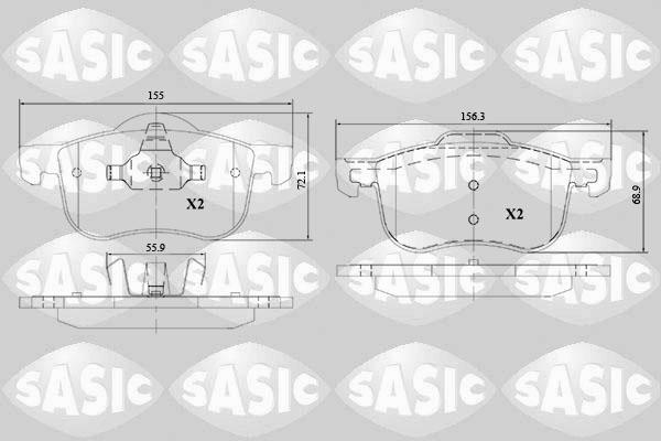 Sasic 6216137 - Тормозные колодки, дисковые, комплект autospares.lv