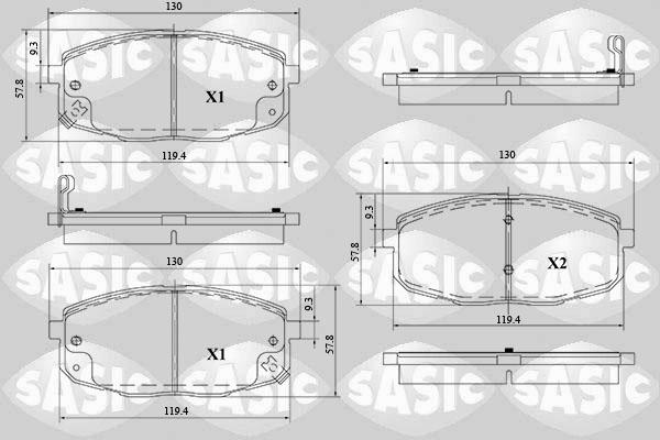 Sasic 6216125 - Тормозные колодки, дисковые, комплект autospares.lv