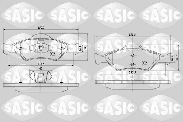 Sasic 6216121 - Тормозные колодки, дисковые, комплект autospares.lv