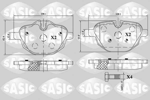 Sasic 6216174 - Тормозные колодки, дисковые, комплект autospares.lv