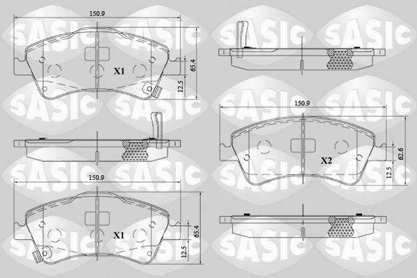 Sasic 6216170 - Тормозные колодки, дисковые, комплект autospares.lv