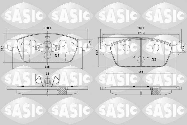 Sasic 6216178 - Тормозные колодки, дисковые, комплект autospares.lv