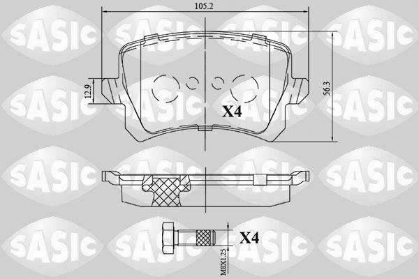 Sasic 6216172 - Тормозные колодки, дисковые, комплект autospares.lv