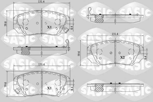 Sasic 6216177 - Тормозные колодки, дисковые, комплект autospares.lv