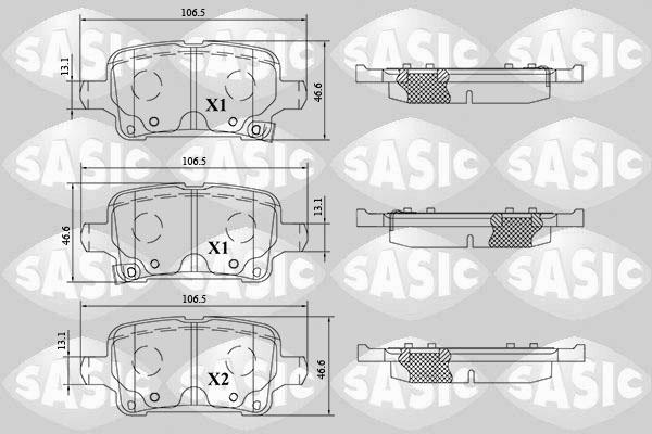 Sasic 6216209 - Тормозные колодки, дисковые, комплект autospares.lv