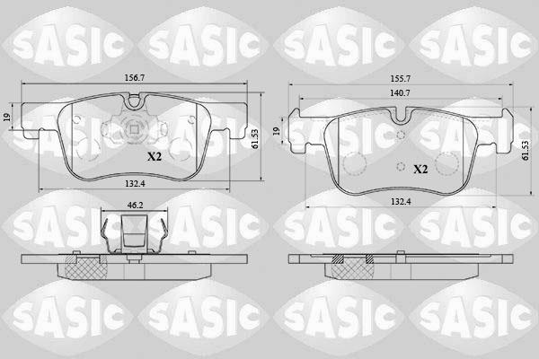 Sasic 6216200 - Тормозные колодки, дисковые, комплект autospares.lv