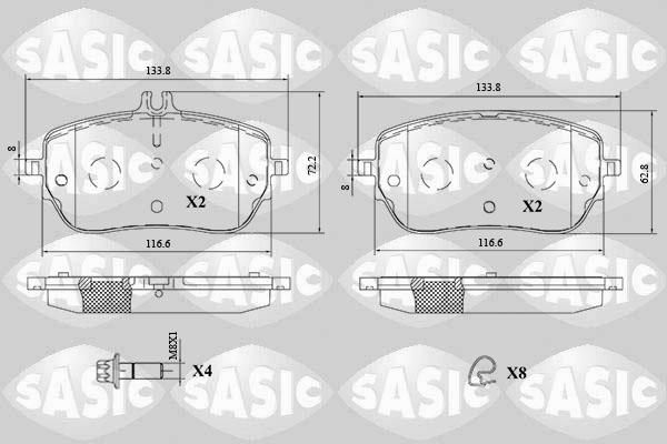 Sasic 6216208 - Тормозные колодки, дисковые, комплект autospares.lv