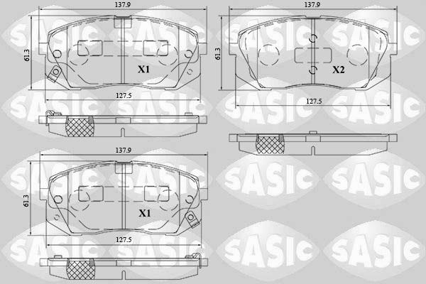Sasic 6216214 - Тормозные колодки, дисковые, комплект autospares.lv