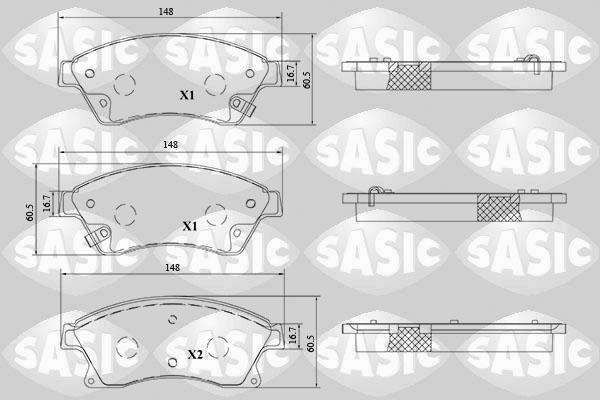 Sasic 6216215 - Тормозные колодки, дисковые, комплект autospares.lv