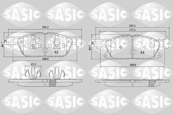 Sasic 6216211 - Тормозные колодки, дисковые, комплект autospares.lv