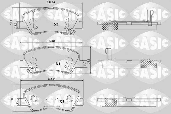 Sasic 6216213 - Тормозные колодки, дисковые, комплект autospares.lv