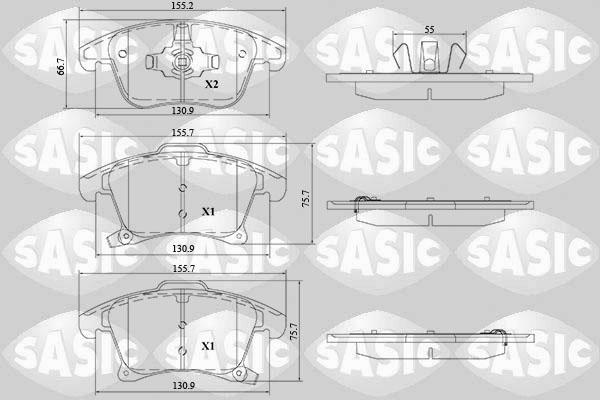 Sasic 6216212 - Тормозные колодки, дисковые, комплект autospares.lv
