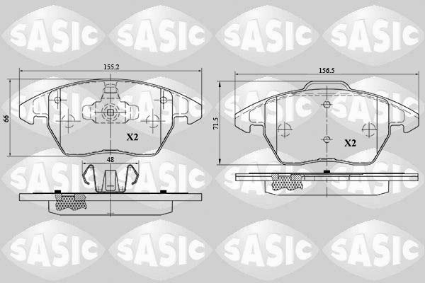 Sasic 6210046 - Тормозные колодки, дисковые, комплект autospares.lv