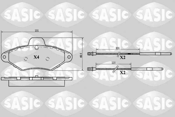 Sasic 6210043 - Тормозные колодки, дисковые, комплект autospares.lv