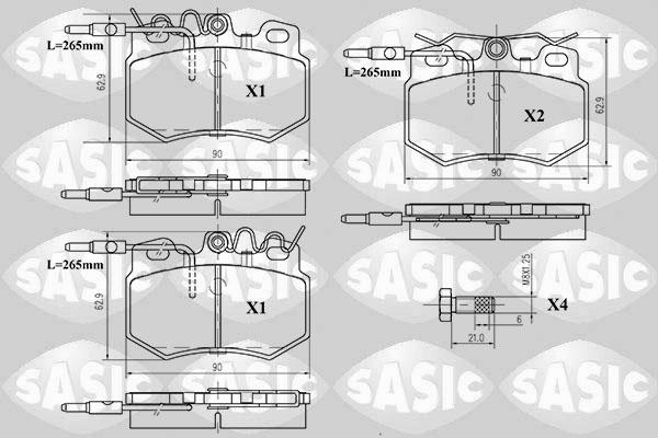 Sasic 6210042 - Тормозные колодки, дисковые, комплект autospares.lv