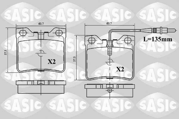 Sasic 6210047 - Тормозные колодки, дисковые, комплект autospares.lv