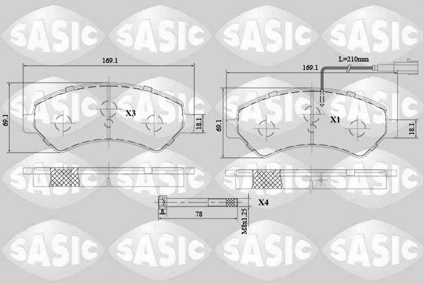 Sasic 6210069 - Тормозные колодки, дисковые, комплект autospares.lv