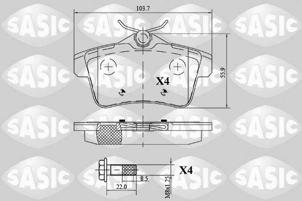 Sasic 6210064 - Тормозные колодки, дисковые, комплект autospares.lv