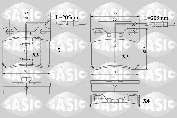 Sasic 6210065 - Тормозные колодки, дисковые, комплект autospares.lv