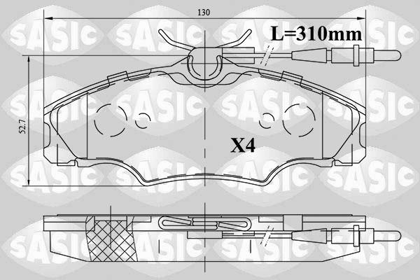 Sasic 6210061 - Тормозные колодки, дисковые, комплект autospares.lv